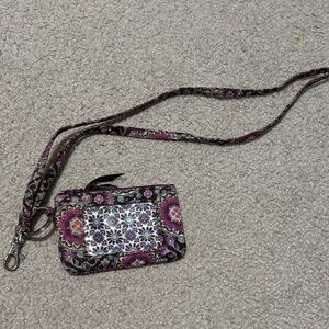 Vera Bradley Floral ID Holder with Lanyard - Purple and Pink